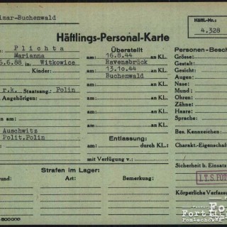 Dokumentacja KL Buchenwald - karta osobowa, s. 1